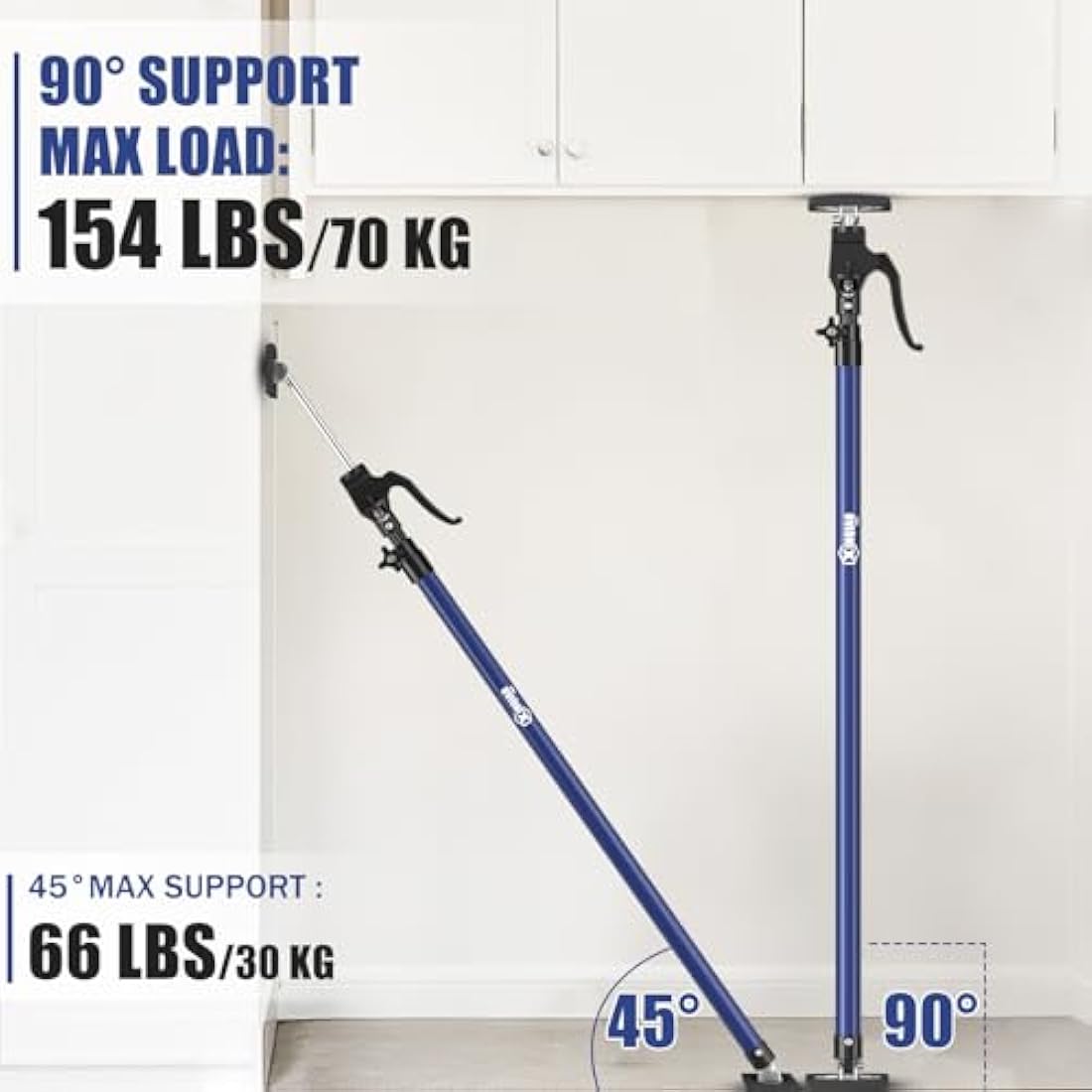 XINQIAO Third Hand Support System | Steel Cabinet Jack & Drywall Pole, 2PC