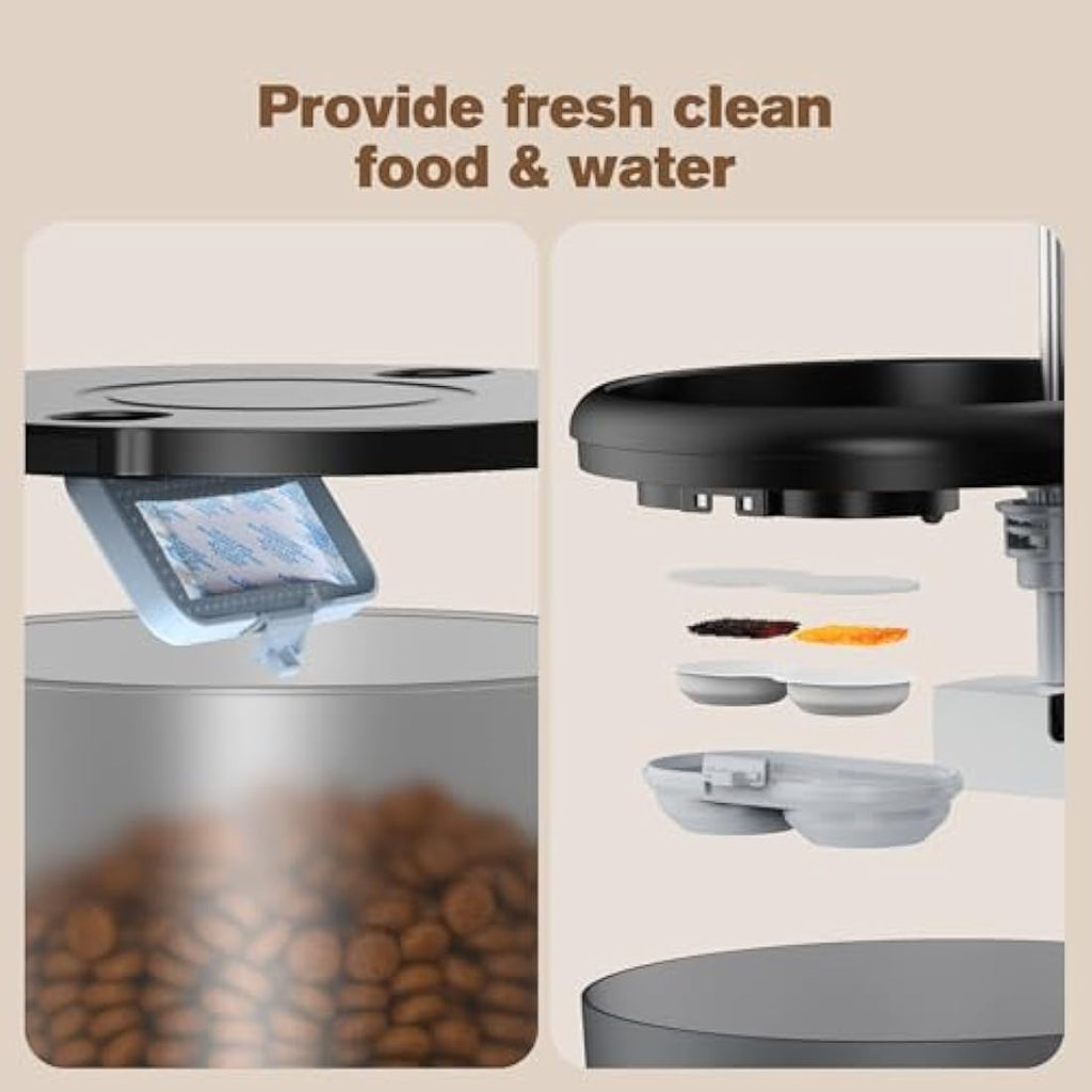 Automatic Cat Feeder and Water Fountain Set | 3L & 2.4L