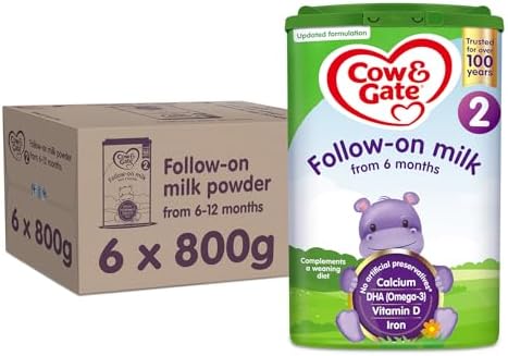 Cow & Gate 2 Follow On Baby Milk Formula, 6-12 Months, 800g (Pack of 6)