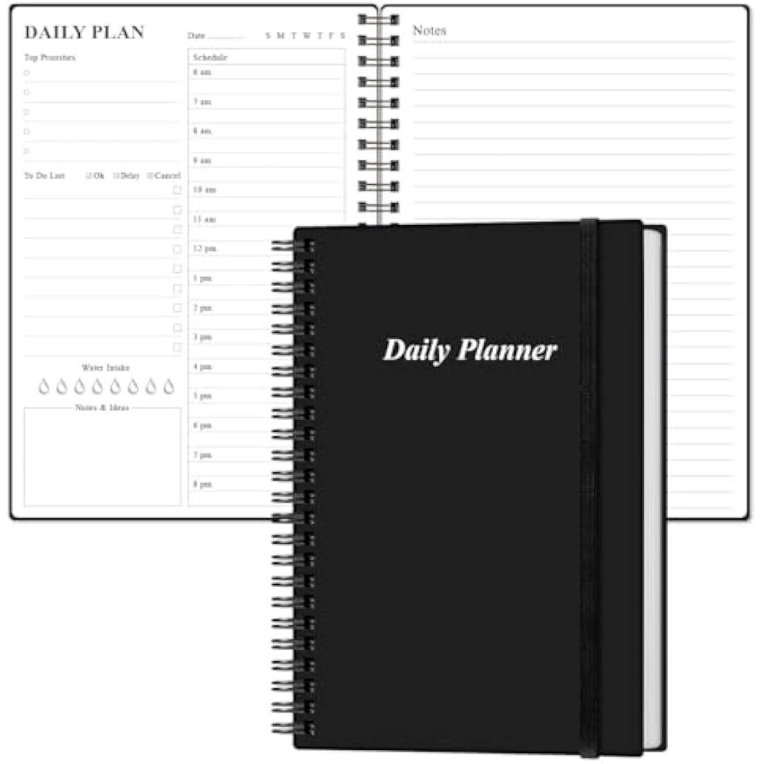 Jolof Store Undated Daily Planner – A5 Hourly Schedule & To Do List Notebook
