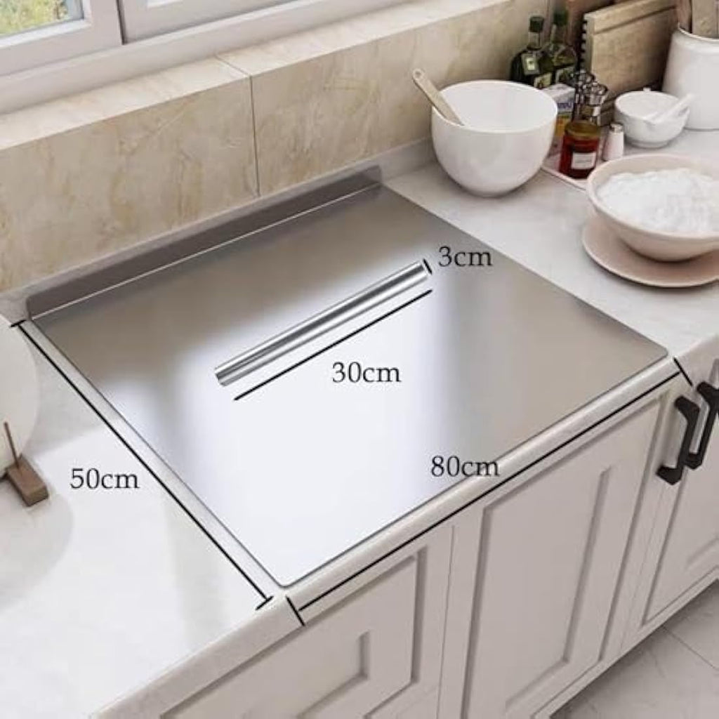 uyoyous Large Stainless Steel Cutting Board | 80x50cm Pastry Board