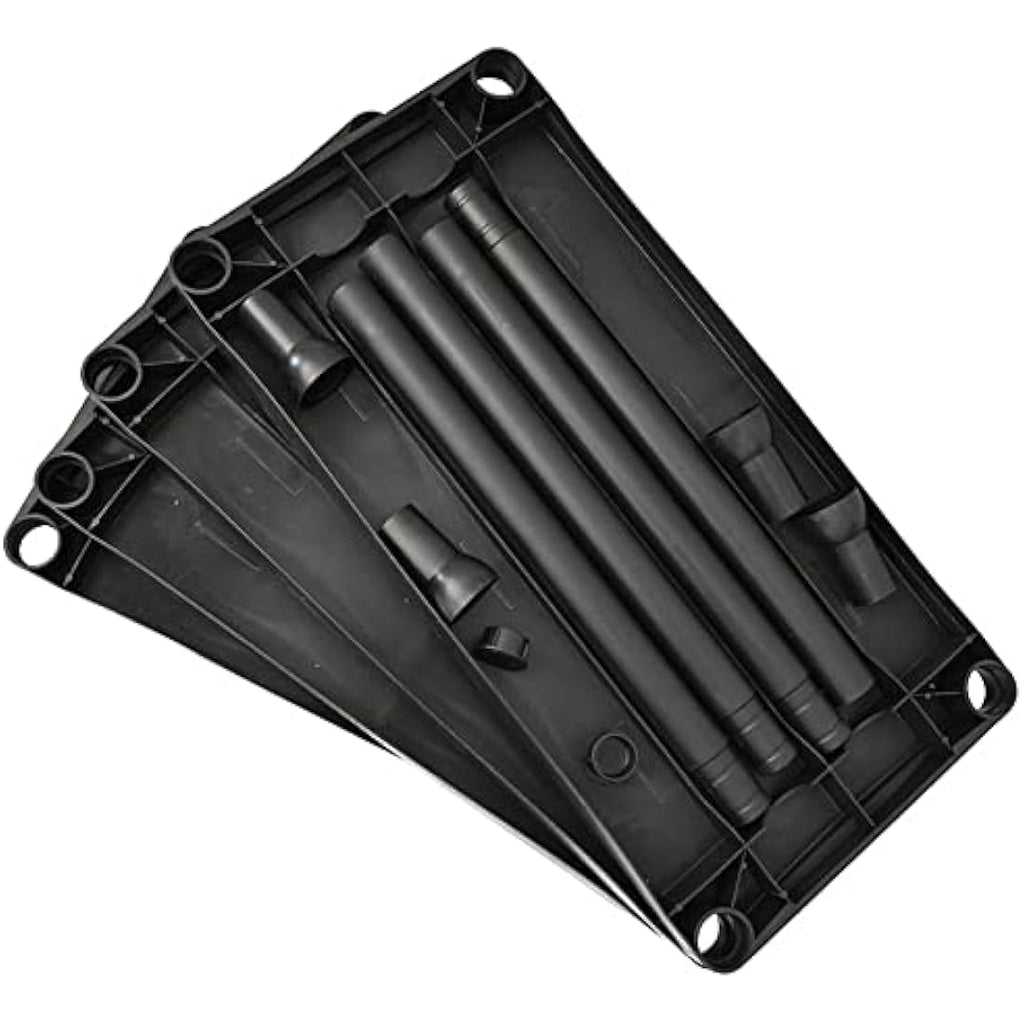 TAHA 4 Tier Black Plastic Garage Shelving Unit - 133x60x30cm
