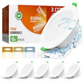 ALUSSO LED Downlights 8W Dimmable 3CCT IP44 Recessed Ceiling Lights, 6 Pack