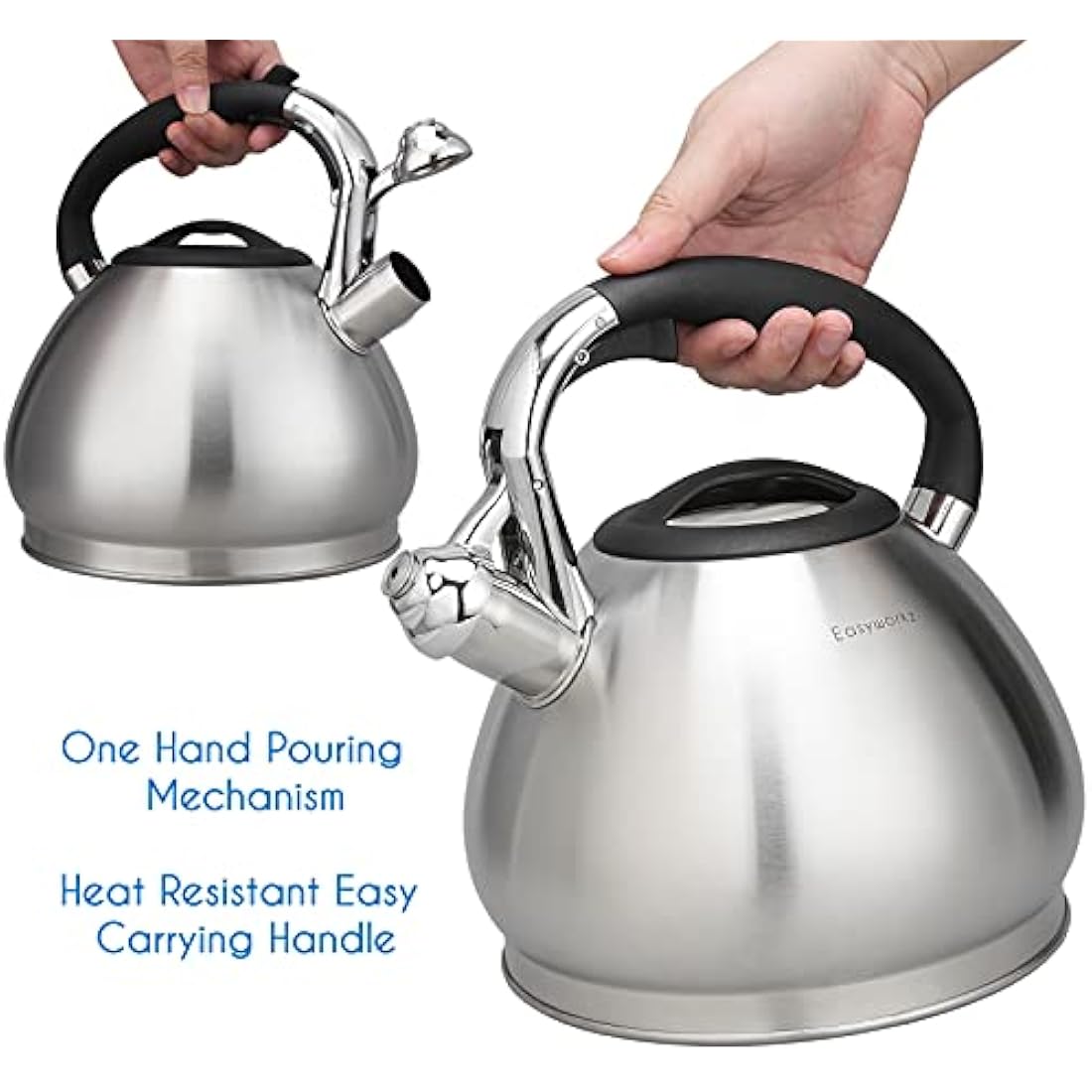 Easyworkz Whistling Tea Kettle - 2.3L Stainless Steel Stovetop Pot