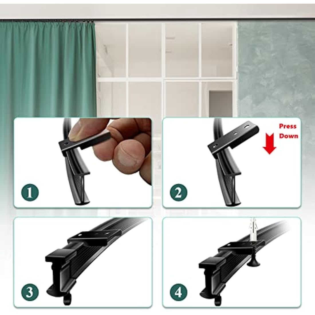 20FT Flexible Ceiling Curtain Track – Bendable Wall Mount Rail