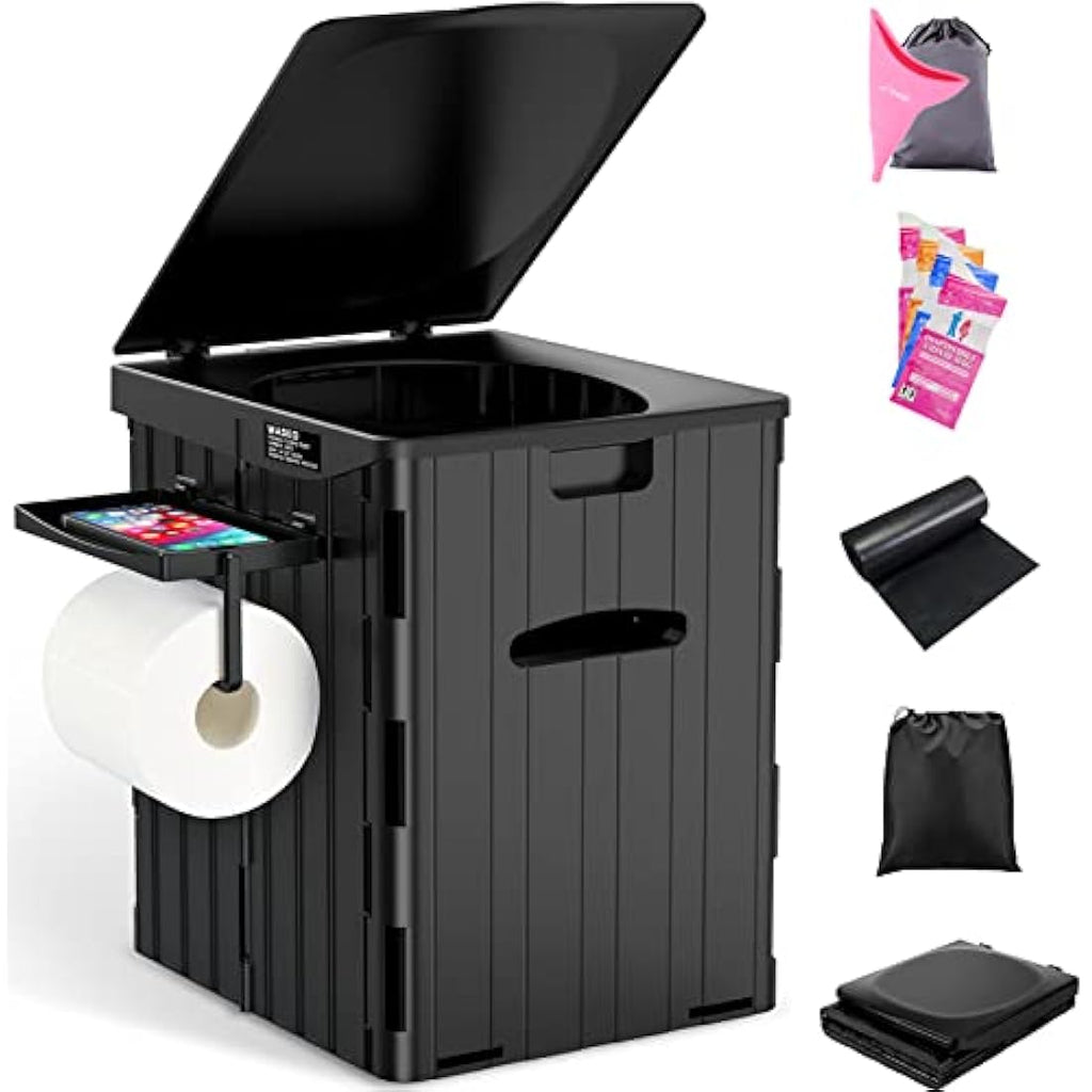 WADEO Extra-Large Folding Camping Toilet | Heavy-Duty Portable Potty