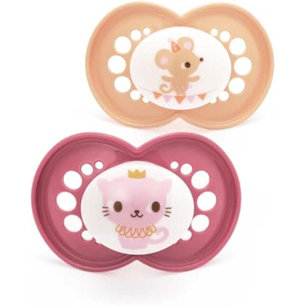 MAM Original Soothers | 6+ Months | Orthodontic Silicone Pacifiers | Pink