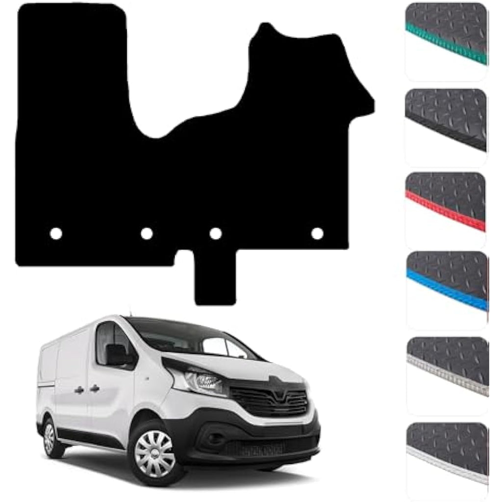 Renault Trafic Van Rubber Floor Mats – Green Edging