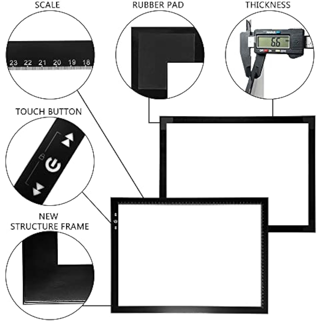 A3 Artist Tracing Light Box – 6000 Lux Dimmable Art Pad