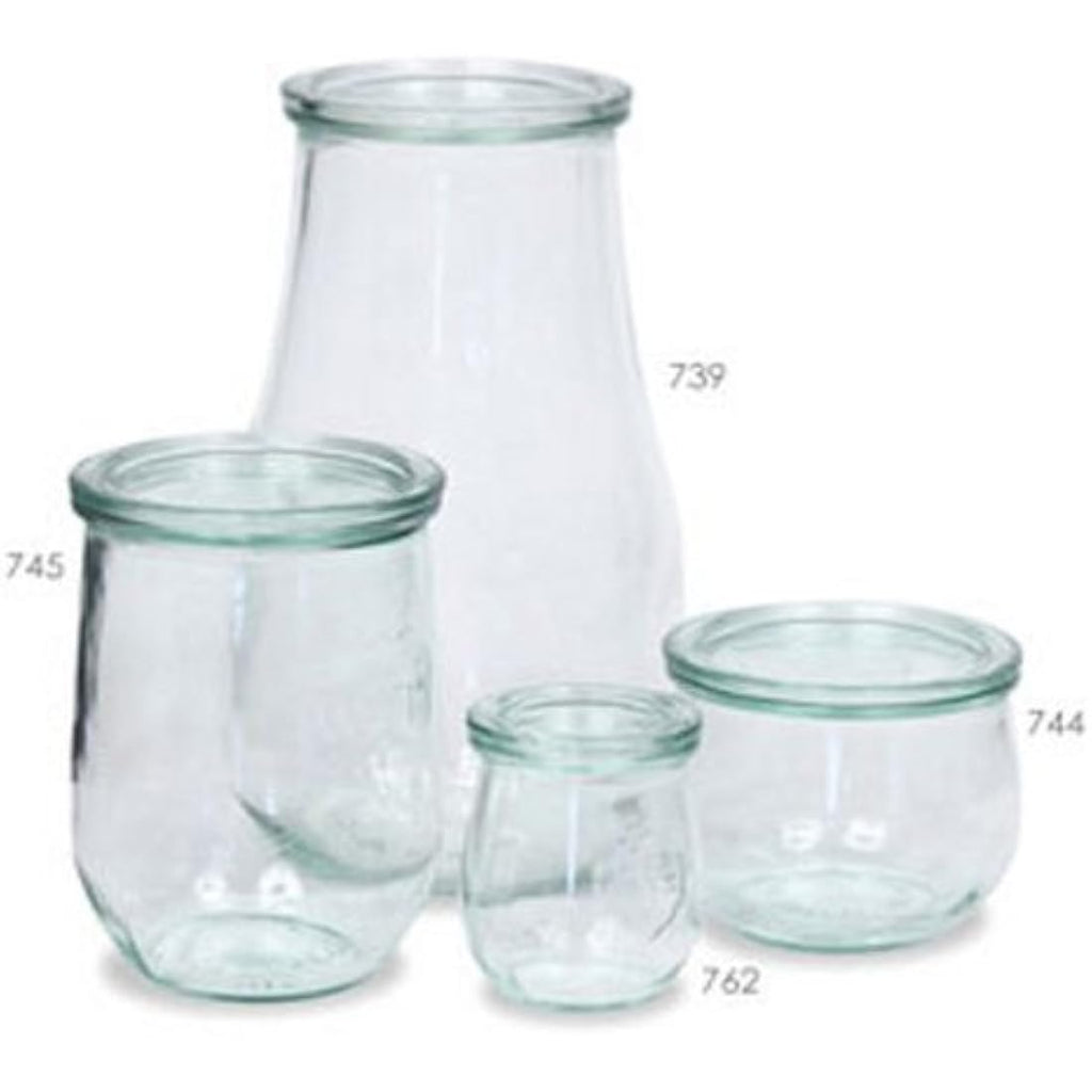 Weck 744 Tulip Jars – Set of 6 German Glass Preserving Jars, 580ml