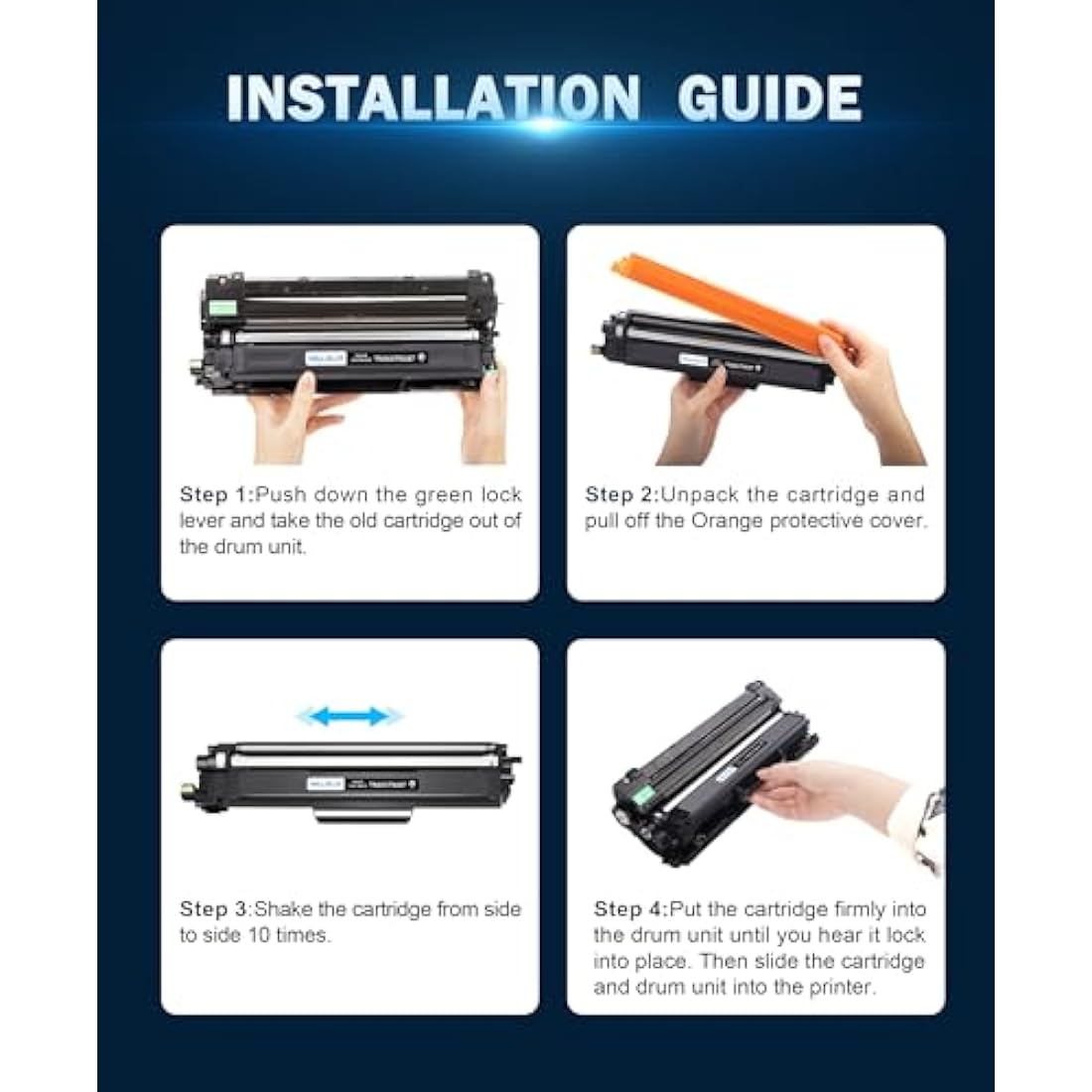 HALLOLUX TN-247 Compatible Toner Cartridge for Brother MFC-L3750CDW | 4-Pack