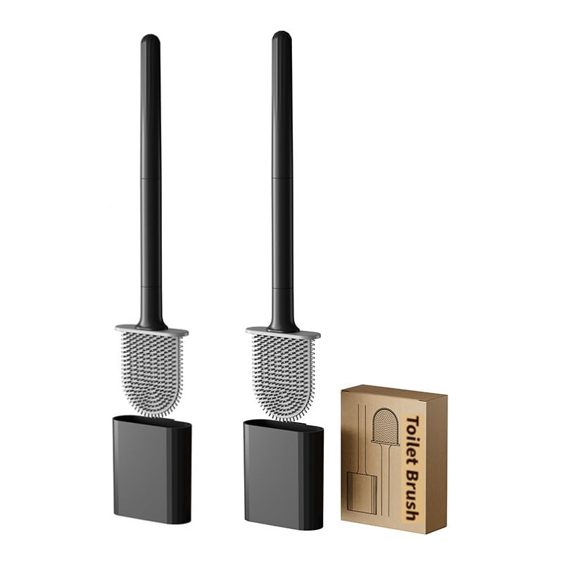 Lichi Toilet Brush 2-Pack | Silicone Wall Mounted Cleaner