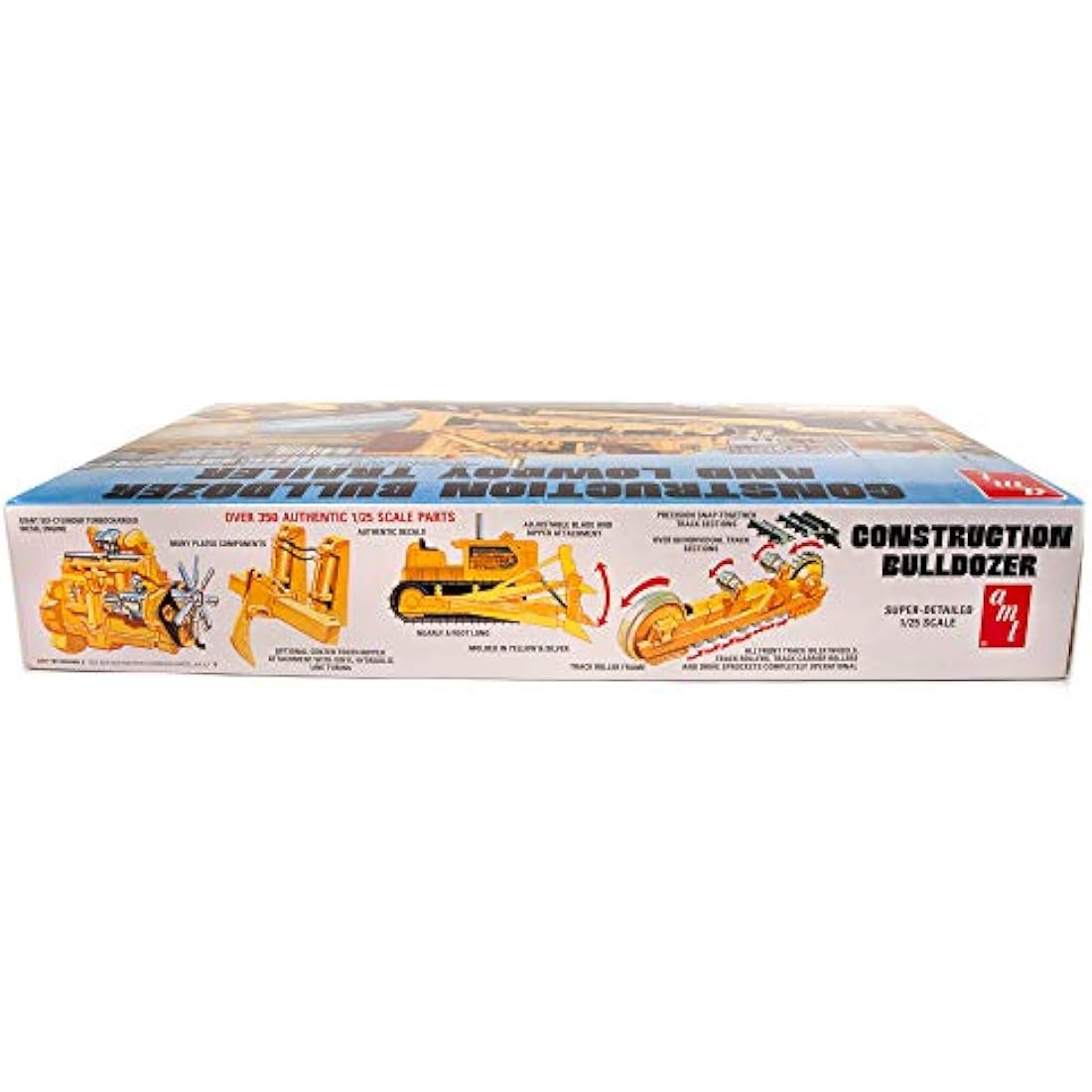 AMT Lowboy Trailer & Bulldozer 1:25 Scale Model Kit - Black (AMT1218)