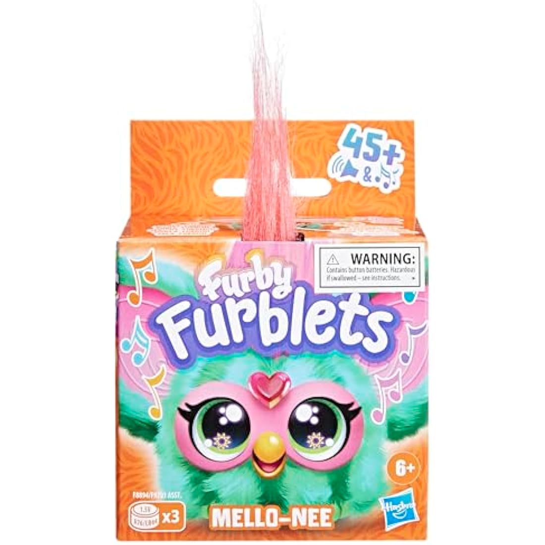 Furby Furblets Mello-Nee Mini Electronic Plush Toy | Red Musical Keychain