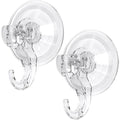Jolof Store Heavy Duty Suction Hooks – Clear Reusable Vacuum Hangers, 2 Pack