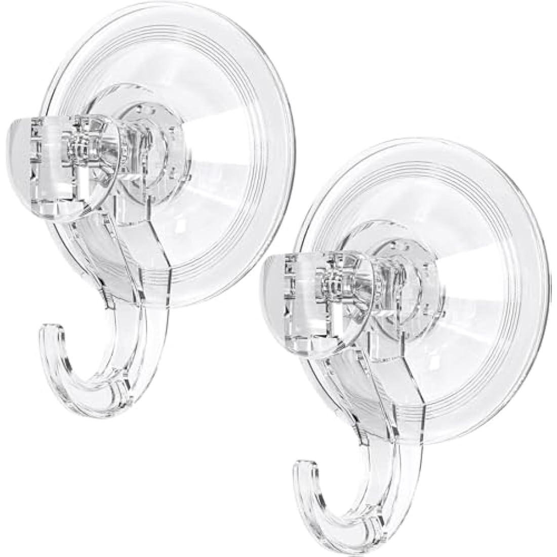 Jolof Store Heavy Duty Suction Hooks – Clear Reusable Vacuum Hangers, 2 Pack