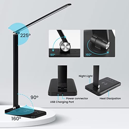BIENSER LED Desk Lamp with 10W Wireless Charger and USB Port