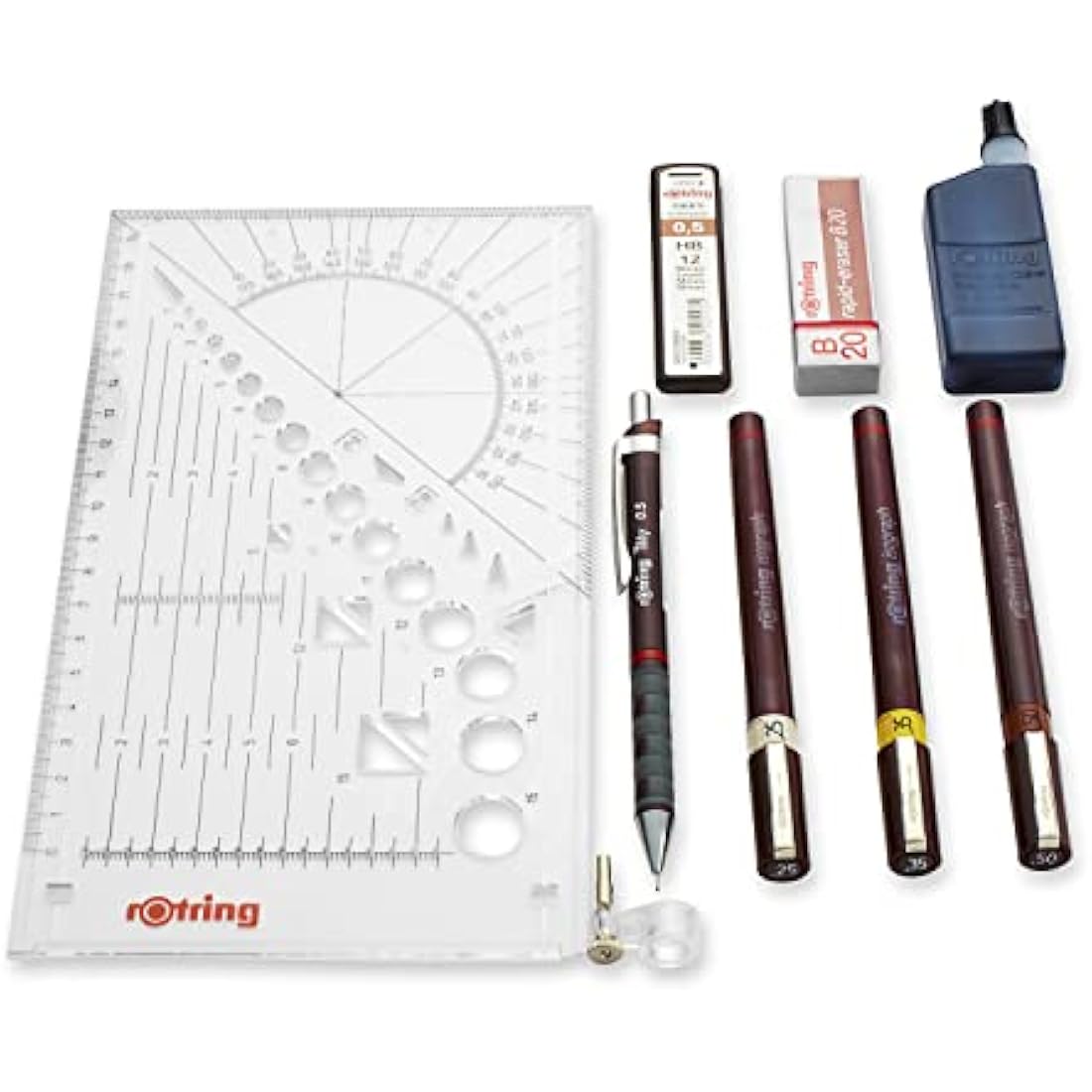 rOtring Isograph College Set | 3 Technical Pens & Mechanical Pencil