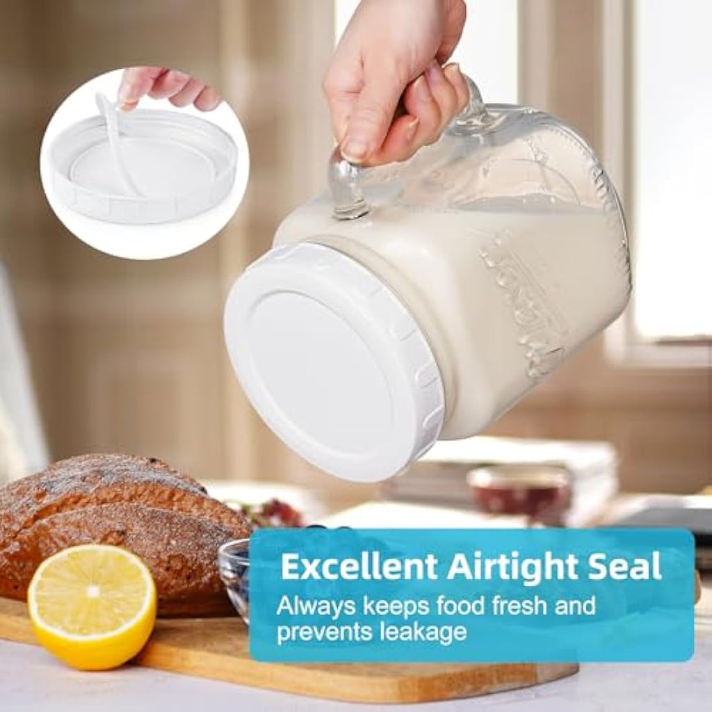 Absovetu 2-Pack Large Glass Mason Jars with Handle - 74oz Wide Mouth