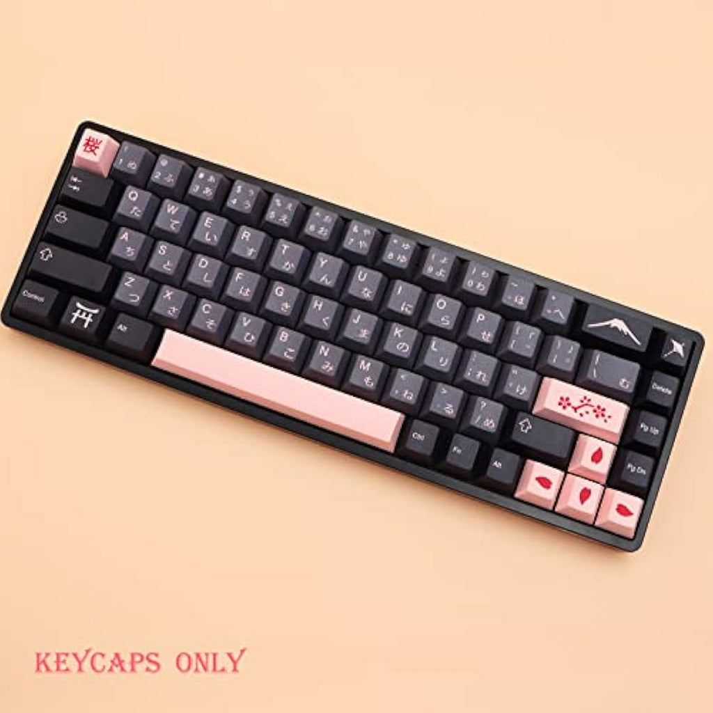 Night Sakura PBT Keycaps - 136 Set Cherry Profile Japanese Style