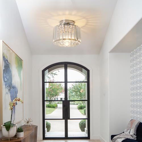 Jolof Store Crystal Ceiling Light – Modern Rose Gold Flush Mount Lamp