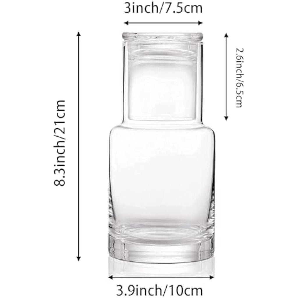 RILOST Bedside Water Carafe – Modern Borosilicate Glass Pitcher with Cup
