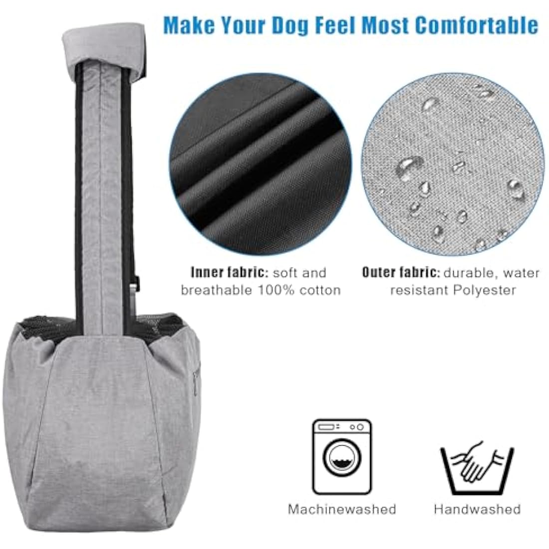 Ownpets Pet Sling Carrier – Hands-Free Adjustable Dog & Cat Travel Bag