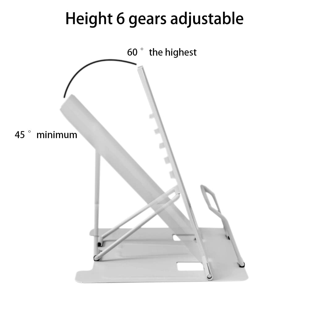 Book Stand, Multifunctional Metal Book Holder for Reading Grey
