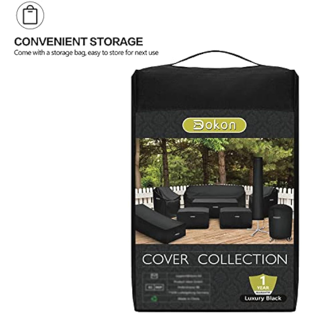 Dokon Round Garden Table Cover – 600D Heavy Duty Waterproof Patio Cover