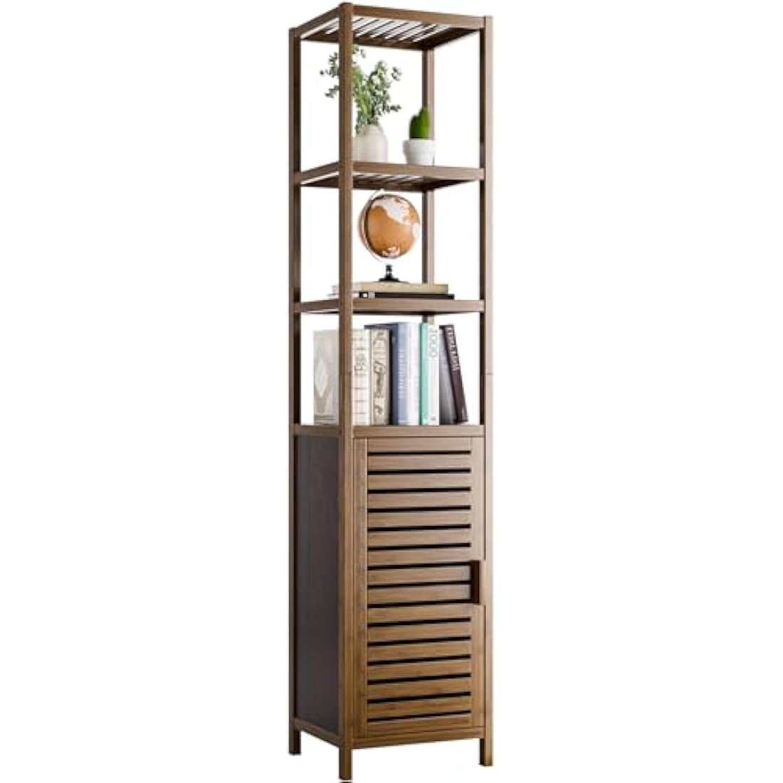 Jolof Store Bamboo Tall Bathroom Cabinet – 6-Tier Narrow Storage Organizer