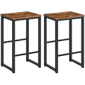 HOOBRO Industrial Bar Stools Set of 2 – Rustic Brown and Black Steel