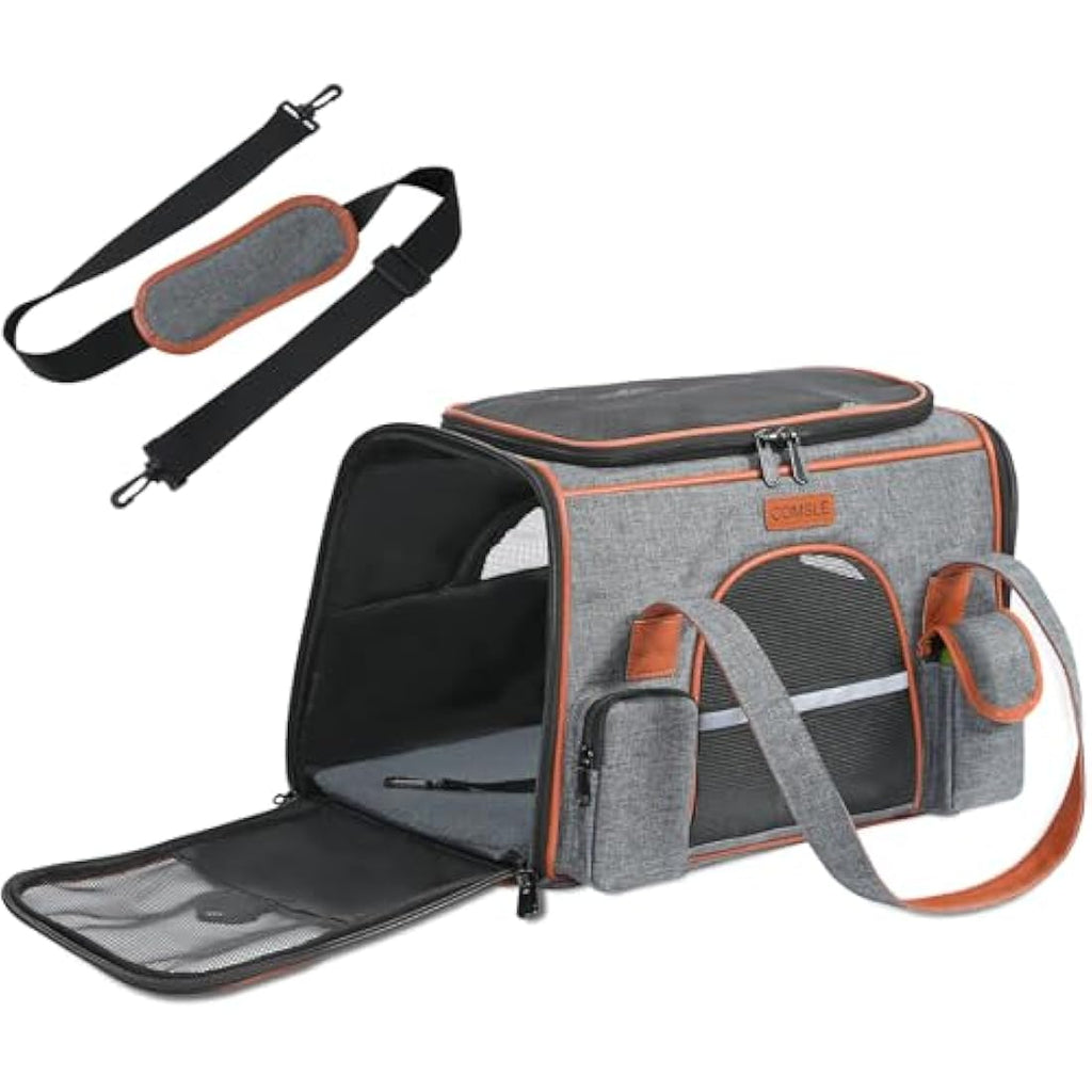 COMSLE Airline Approved Pet Carrier Bag – Large Breathable Dog & Cat Travel Bag