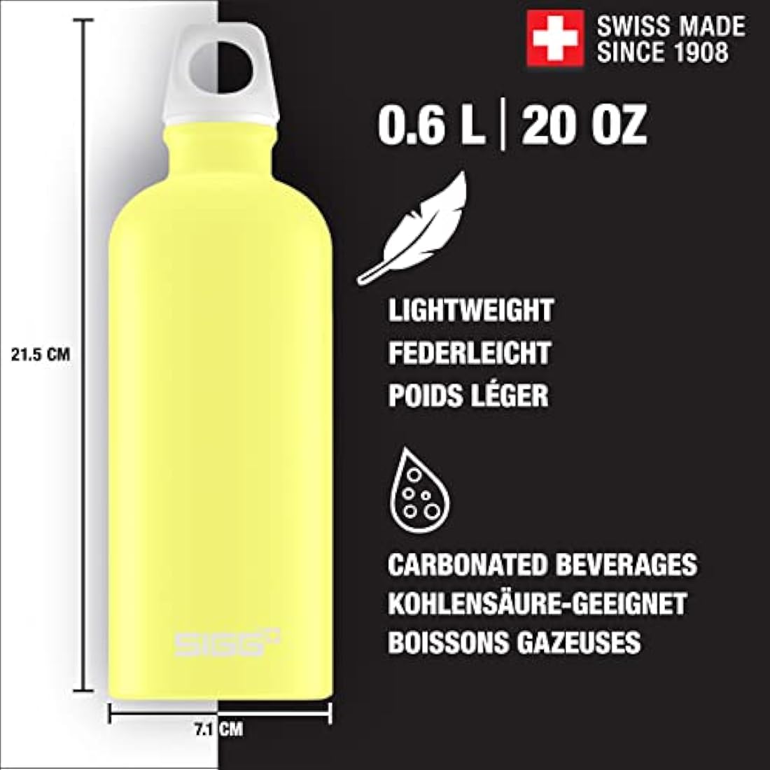 SIGG Traveller Aluminum Water Bottle – Leakproof & BPA Free – 0.6L-1.5L