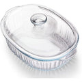 NUTRIUPS 3L Oval Glass Casserole Dish with Lid | Borosilicate Bakeware