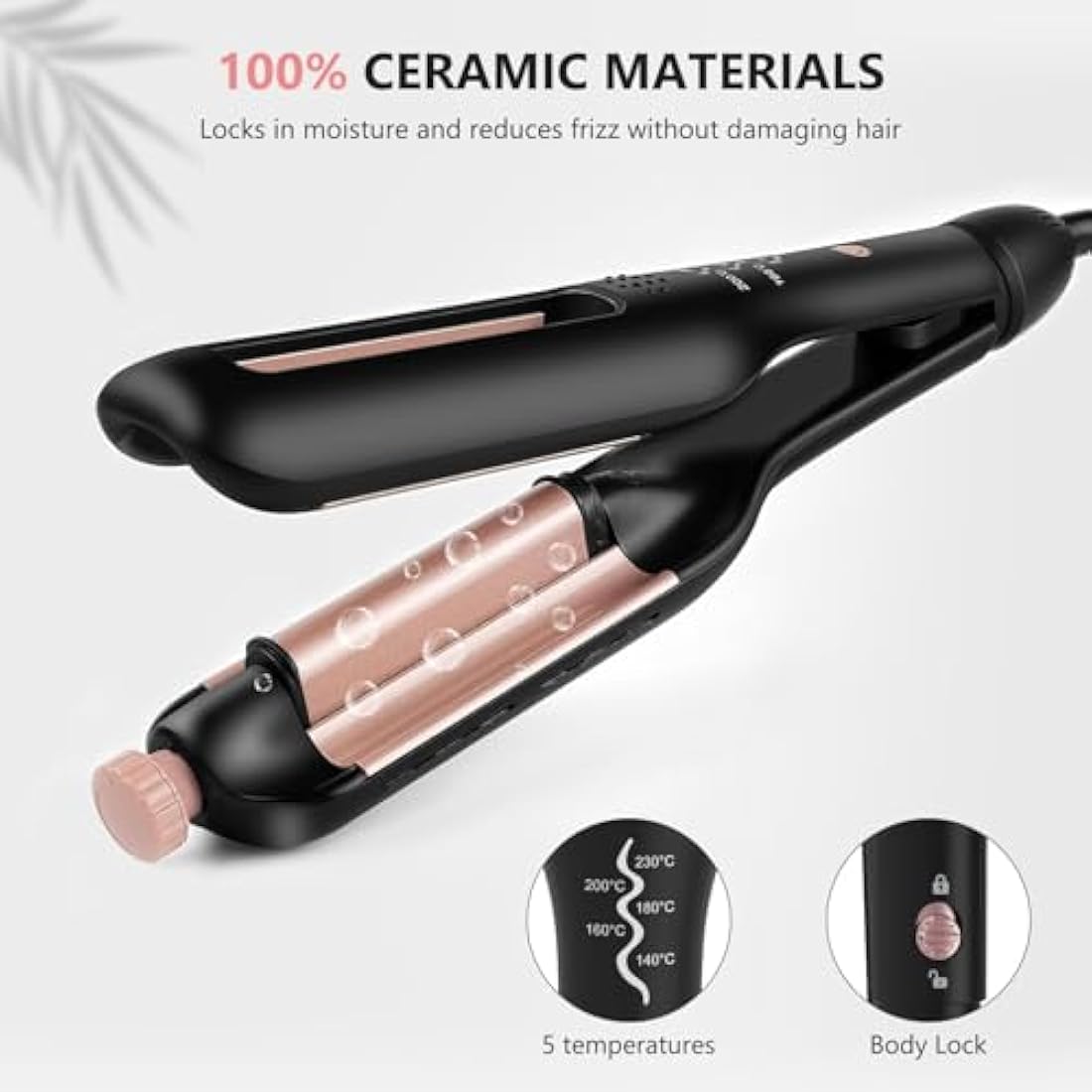 janelove 4-in-1 Hair Waver | Adjustable Ceramic Beach Wave Curler