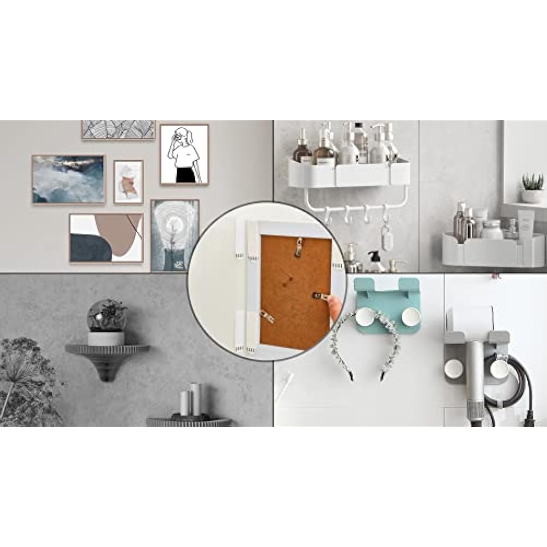 Sinnsally Heavy Duty Picture Hanging Strips | Damage Free Adhesive, 32 Pairs