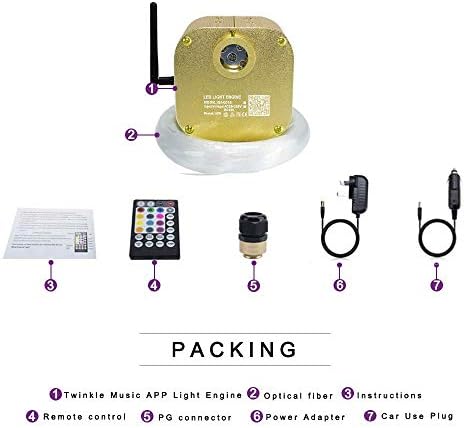 Kingmaled 16W RGBW Fiber Optic Star Ceiling Light Kit with App Control