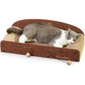 FUKUMARU Large Cat Scratcher Lounge – Durable Cardboard Bed with Bell Toy