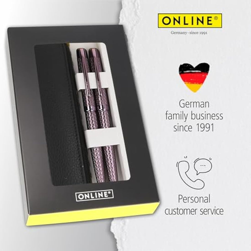 Jolof Store Eleganza Fountain Pen & Ballpoint Set with Leather Case