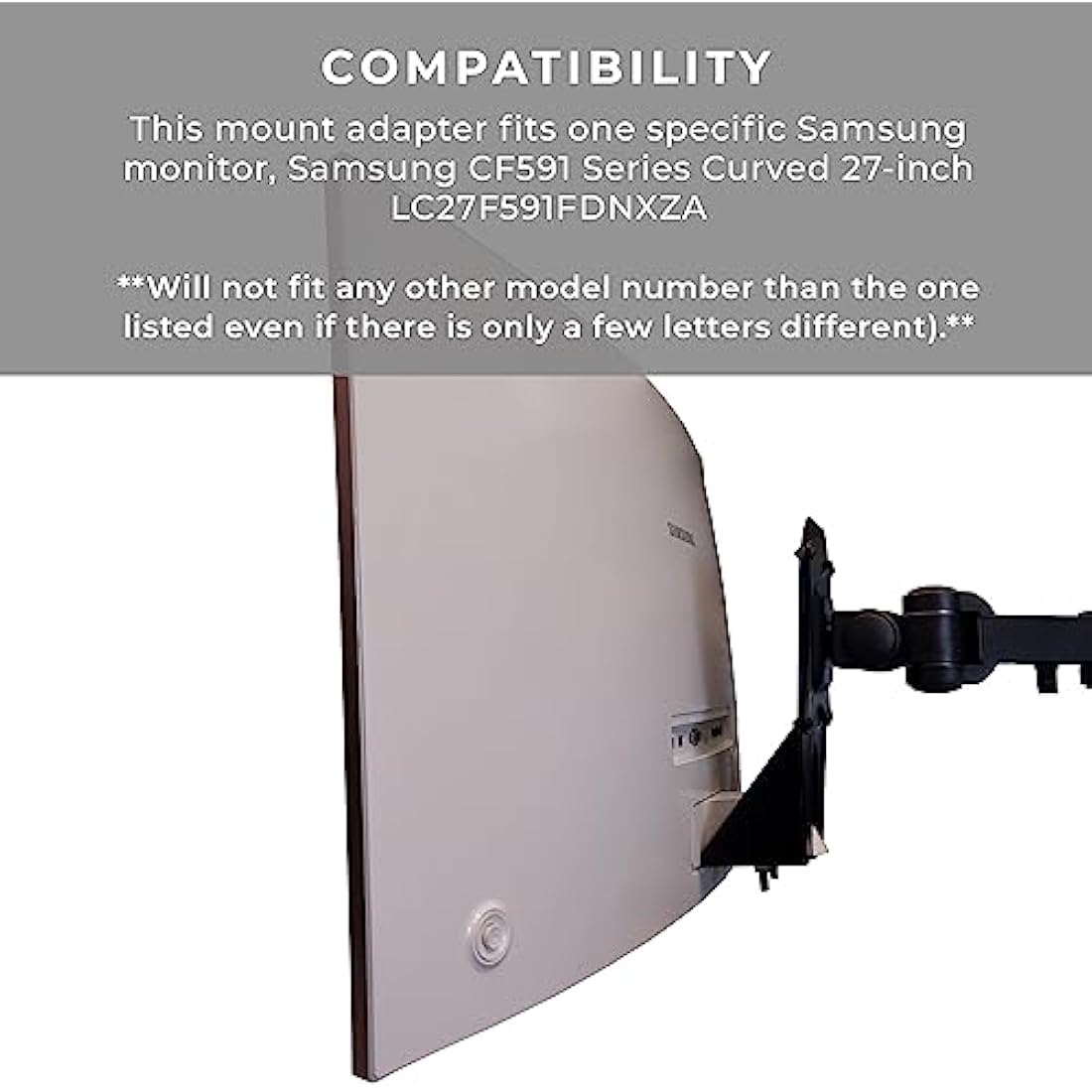 HumanCentric VESA Mount Adapter for Samsung CF591 27-inch Curved Monitor