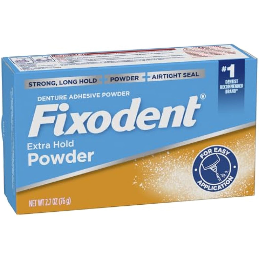Fixodent Extra Hold Denture Adhesive Powder - 2.7 Oz (Pack of 4)