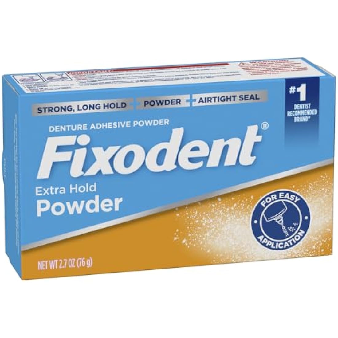Fixodent Extra Hold Denture Adhesive Powder - 2.7 Oz (Pack of 4)