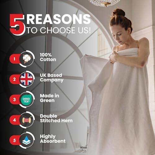 Infinitee Xclusives Bath Sheets Extra Large - 2 Pack, 600 GSM - 90 x 180 cm - image 2