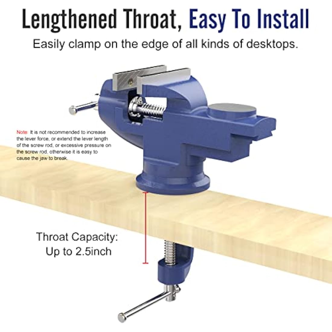 Housolution 3 Inch Universal Table Vise | 360° Swivel Bench Clamp