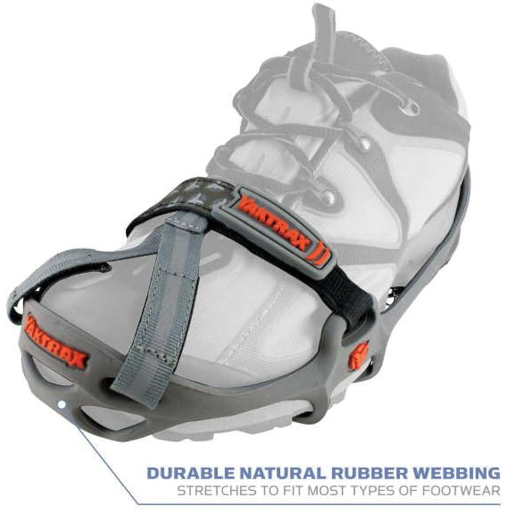 Yaktrax Run Ice & Snow Grips – Carbide Spikes & Steel Coils, Grey