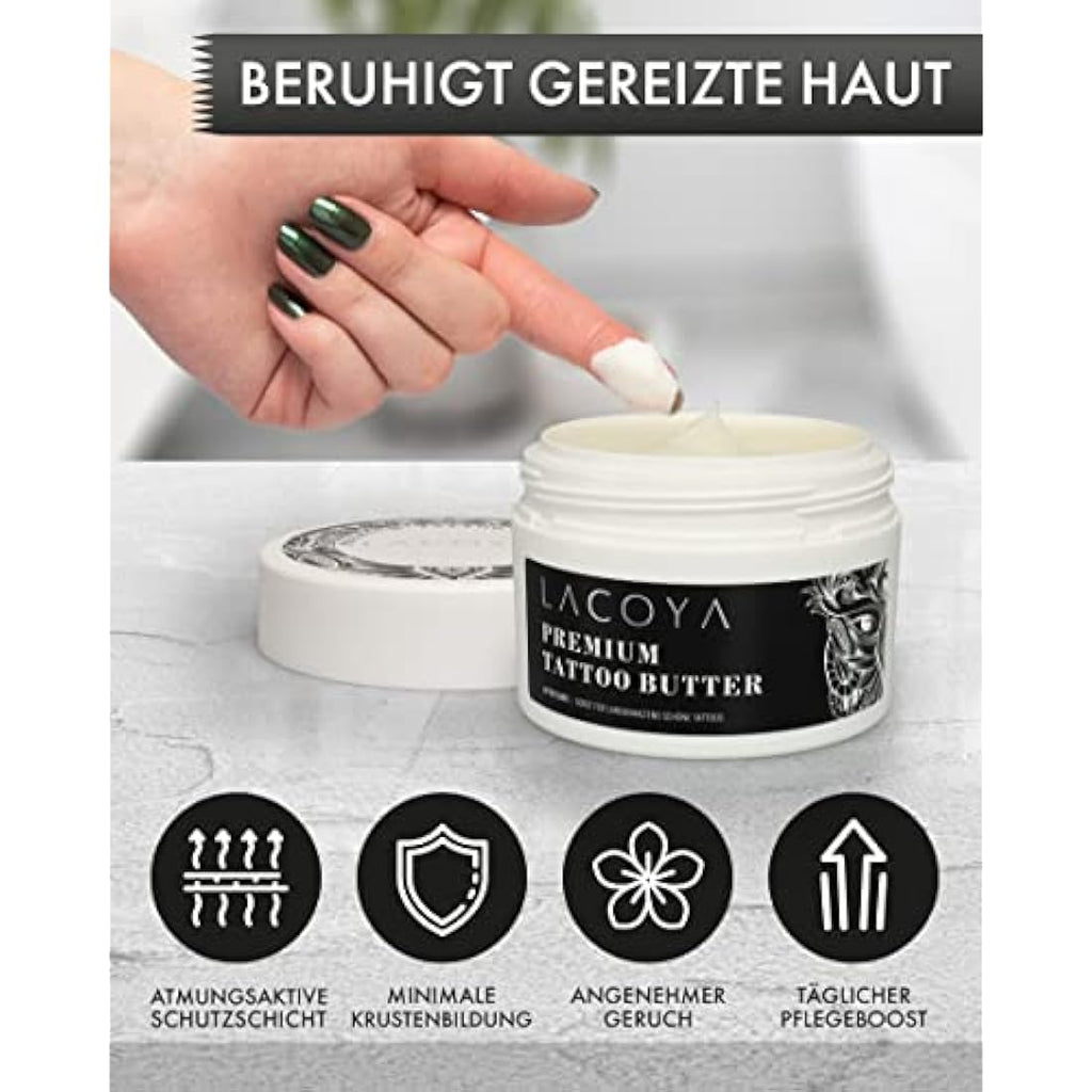 LACOYA Premium Tattoo Butter – Vegan Aftercare Cream with Shea Butter