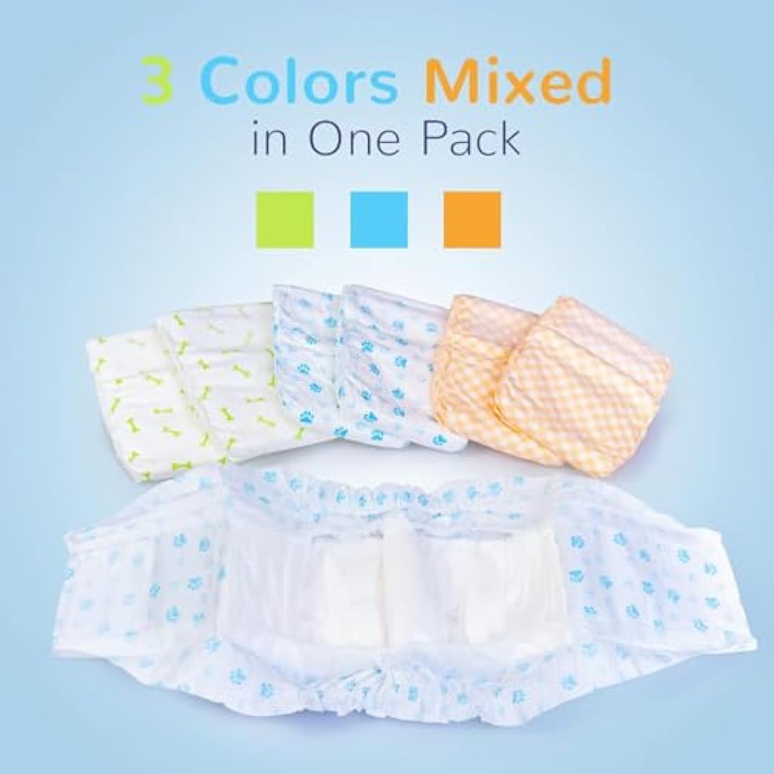 Pet Soft Male Dog Wraps | Super Absorbent Disposable Nappies - 48 Pack