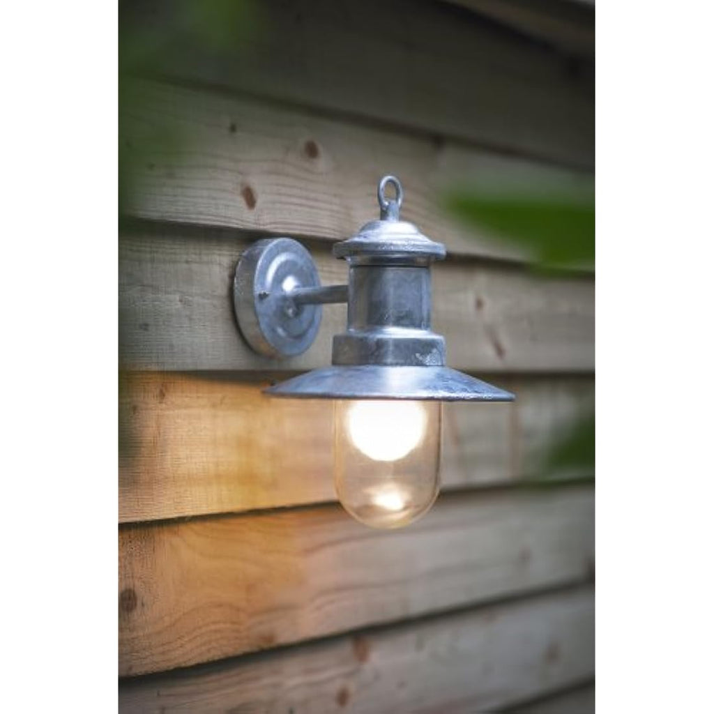 Garden Trading St Ives Galvanised Ships Light – Outdoor Wall Sconce