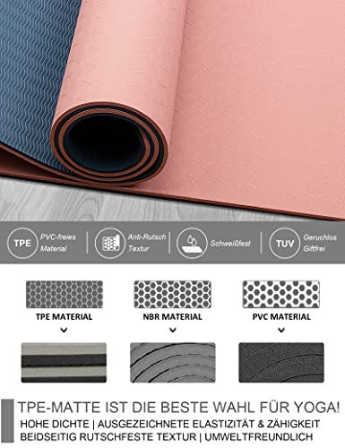 Jolof Store Non-Slip Yoga Mat – 8mm Extra Thick TPE with Carry Strap