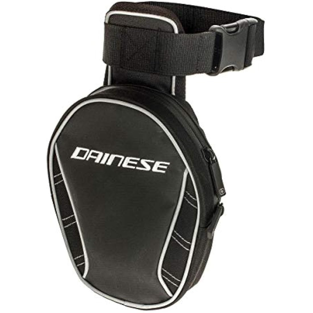 Dainese Waterproof Motorcycle Leg Bag – Adjustable Thigh Pouch, Black
